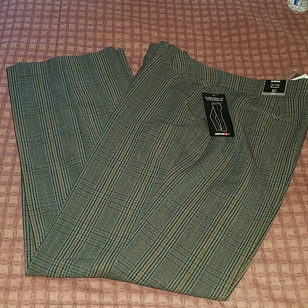 Gray Blue Tan Pants - 16 Tall